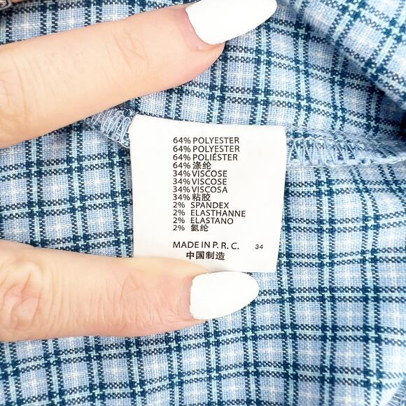 Brandy Melville NWT Blue Cara Plaid Mini Pencil Skirt S - Picture 5 of 5